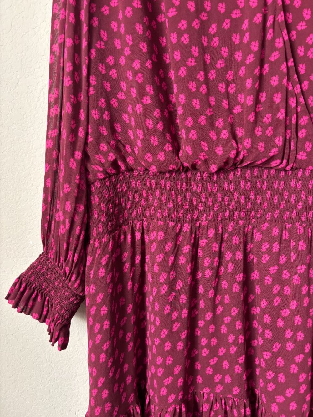Vineyard Vines XL Faux Wrap Long Sleeve Tiered Mini Dress - Picture 7 of 13